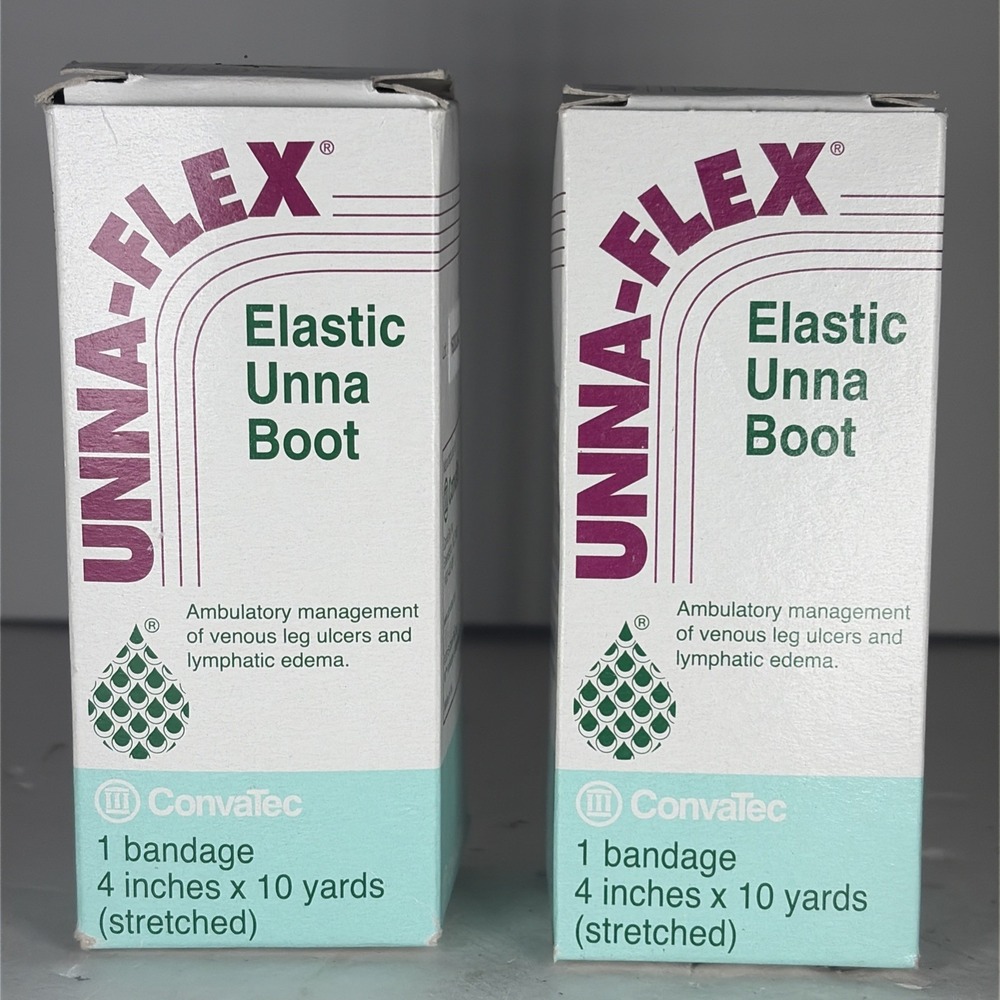 Convatec Elastic Unna Boot Unna-Flex Bandage 4 Inches x 10 Yards - 2 Pack